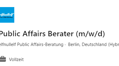 Attraktive Beraterposition bei elfnullelf Public Affairs-Beratung