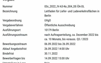 Ausschreibung Leitfaden für Liefer- und Ladeverkehrsflächen